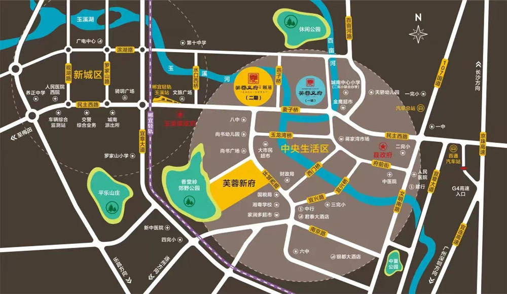 芙蓉义府项目位于宜章县民主西路喜悦来酒店旁