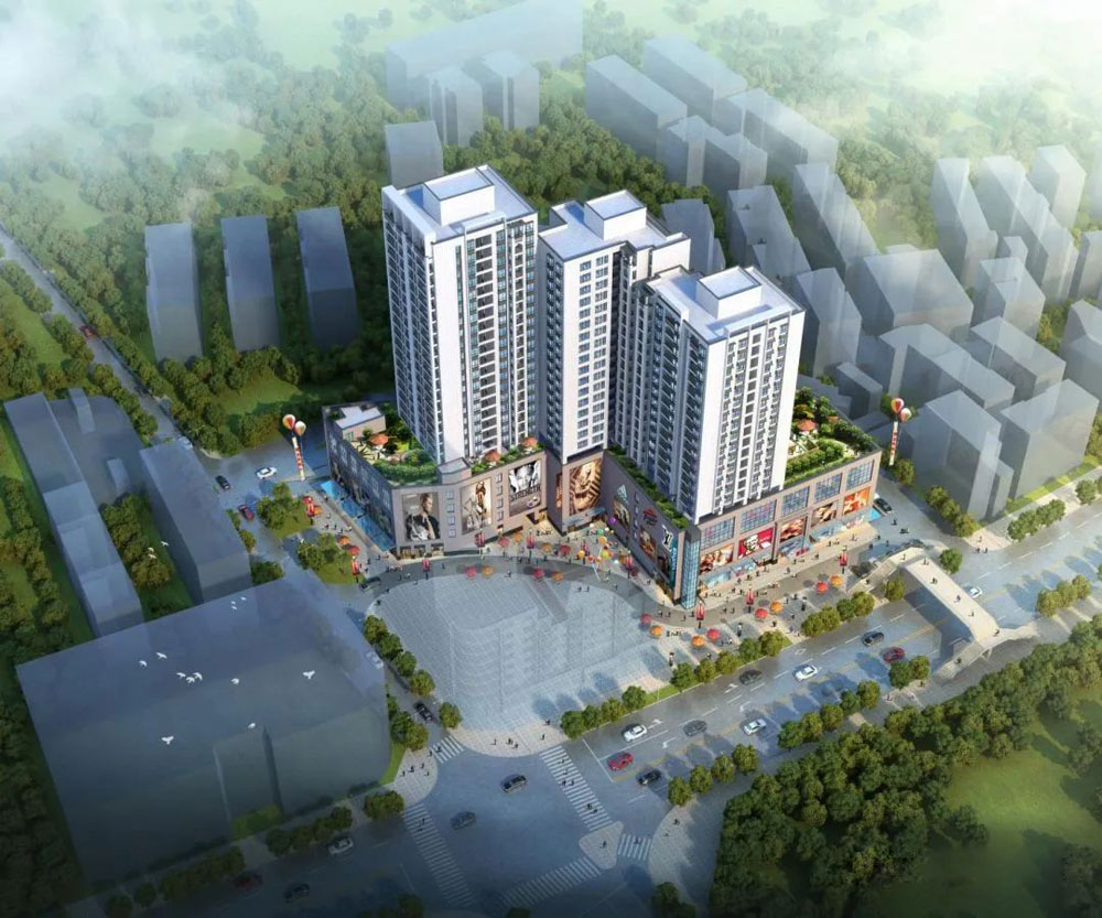 汇华时代广场项目位于郴州市国庆北路33-12号原北湖市场正对面